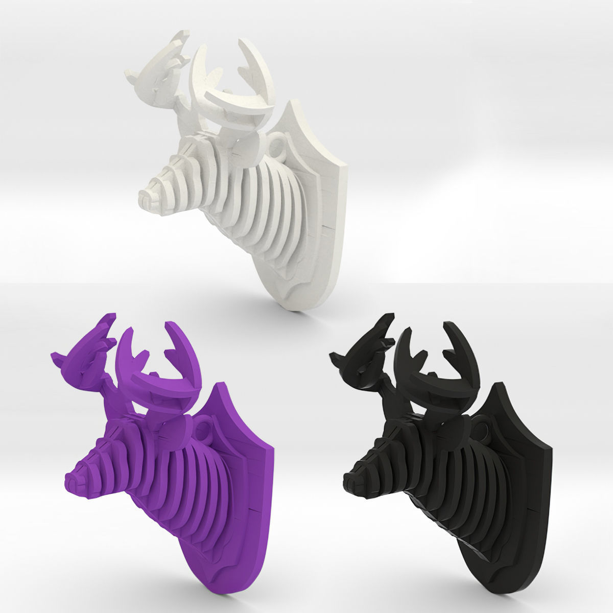  Deer Head Pendant 3D print model_24