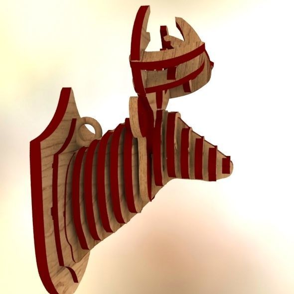  Deer Head Pendant 3D print model_49