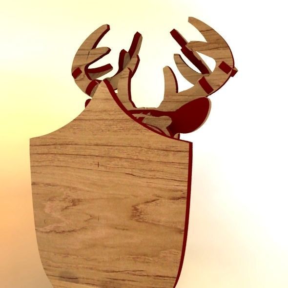  Deer Head Pendant 3D print model_55