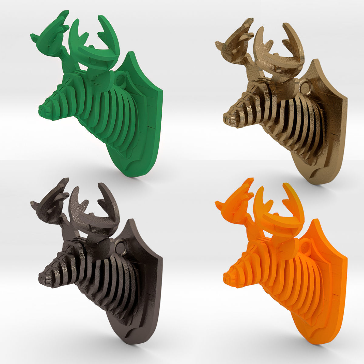  Deer Head Pendant 3D print model_21
