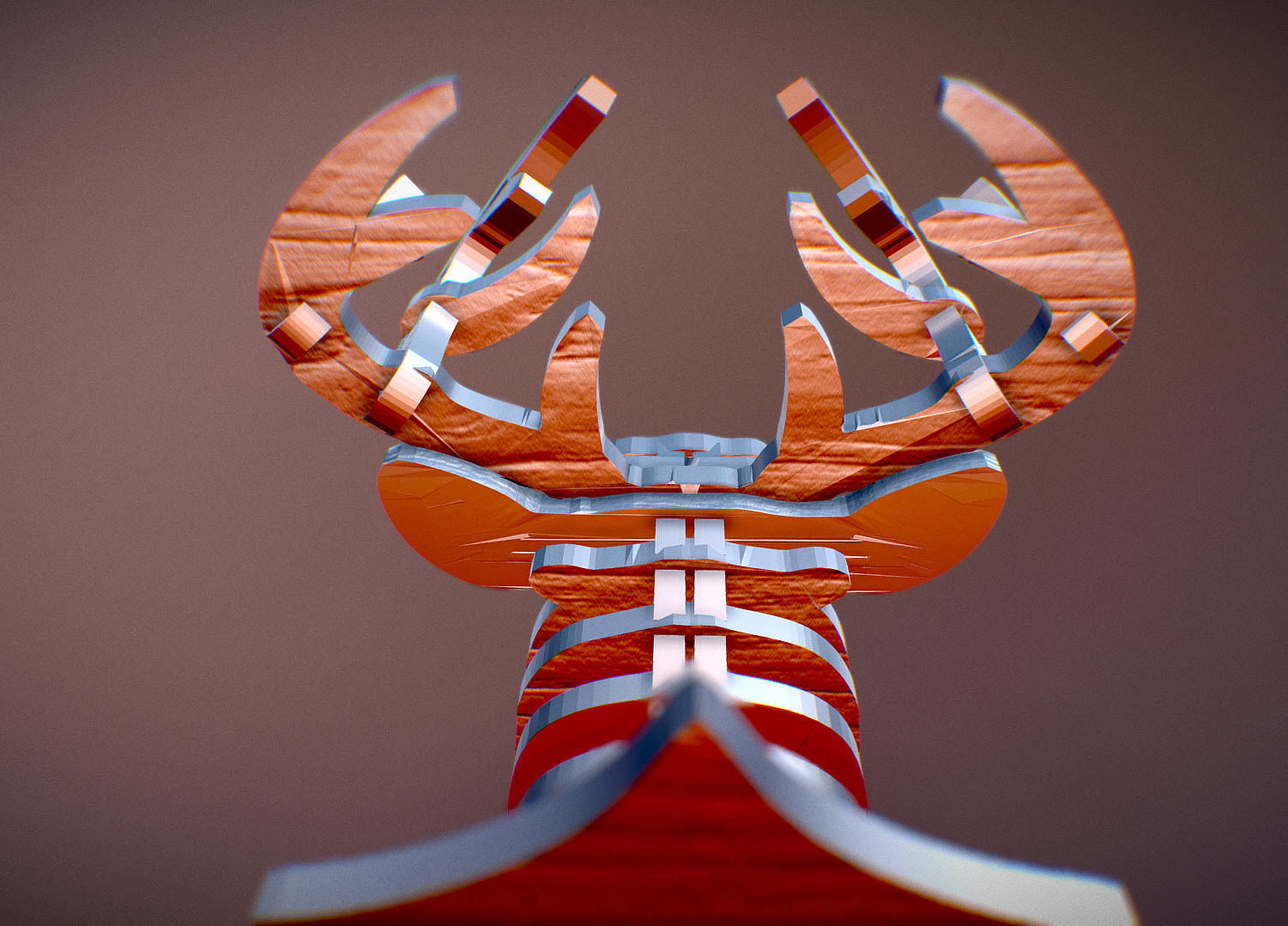  Deer Head Pendant 3D print model_9