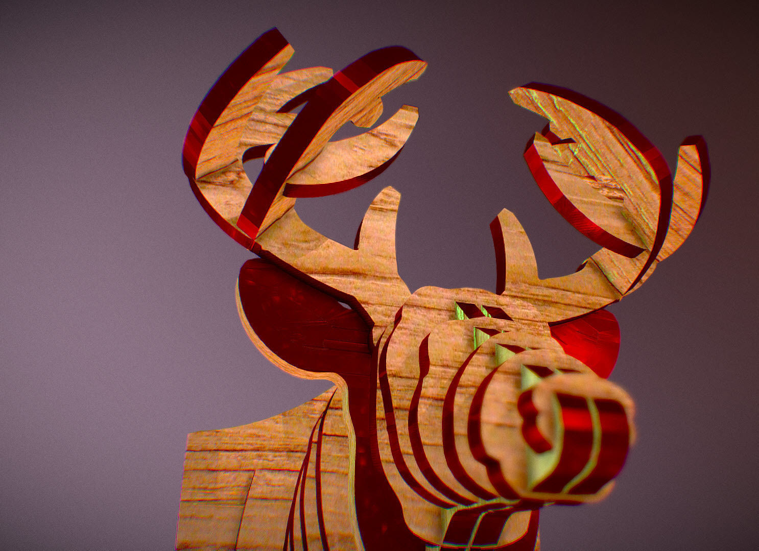  Deer Head Pendant 3D print model_11