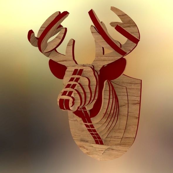  Deer Head Pendant 3D print model_68