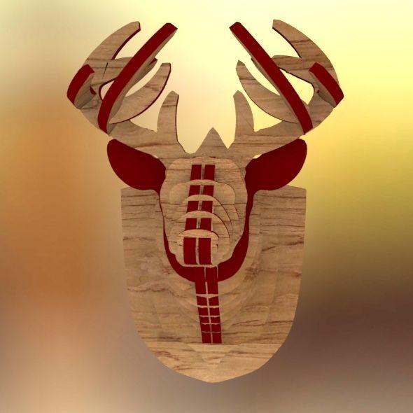  Deer Head Pendant 3D print model_66