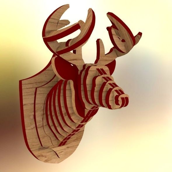  Deer Head Pendant 3D print model_48