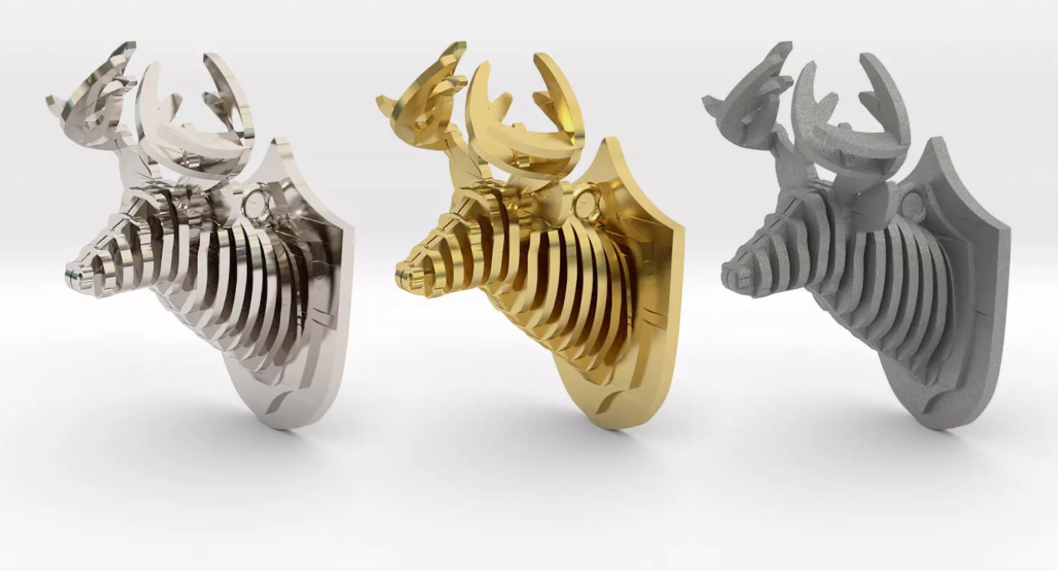  Deer Head Pendant 3D print model_0