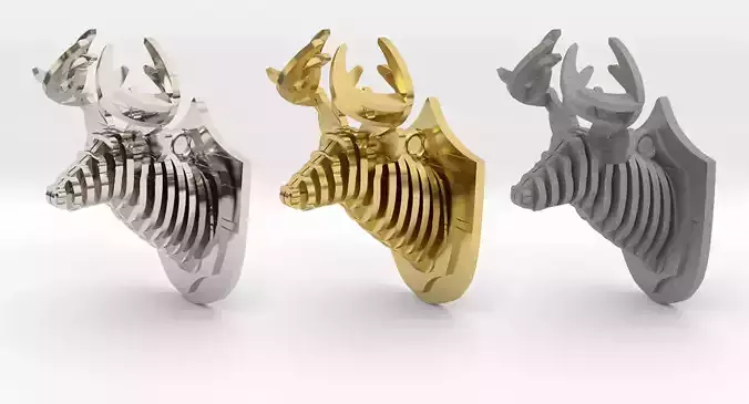  Deer Head Pendant 3D print model