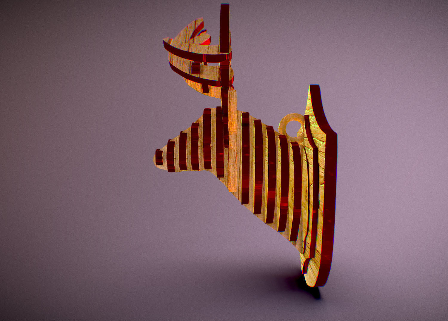  Deer Head Pendant 3D print model_72