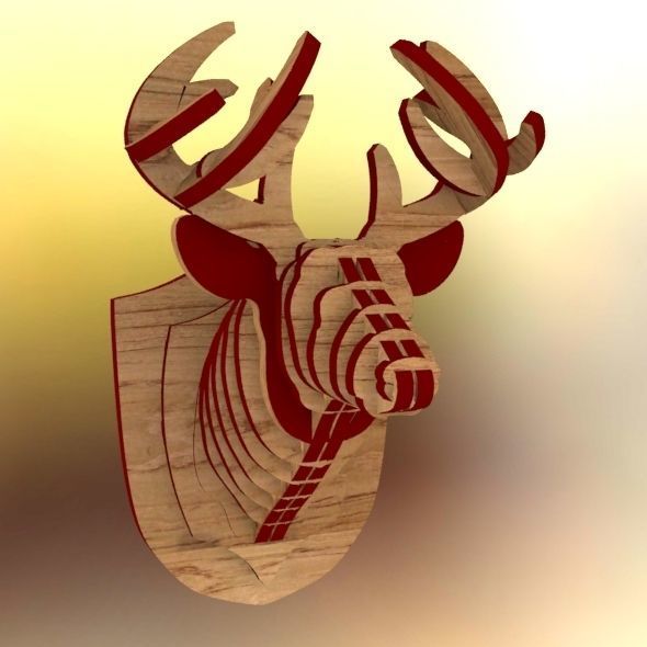  Deer Head Pendant 3D print model_45