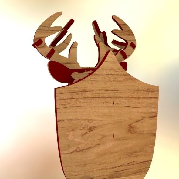  Deer Head Pendant 3D print model_58