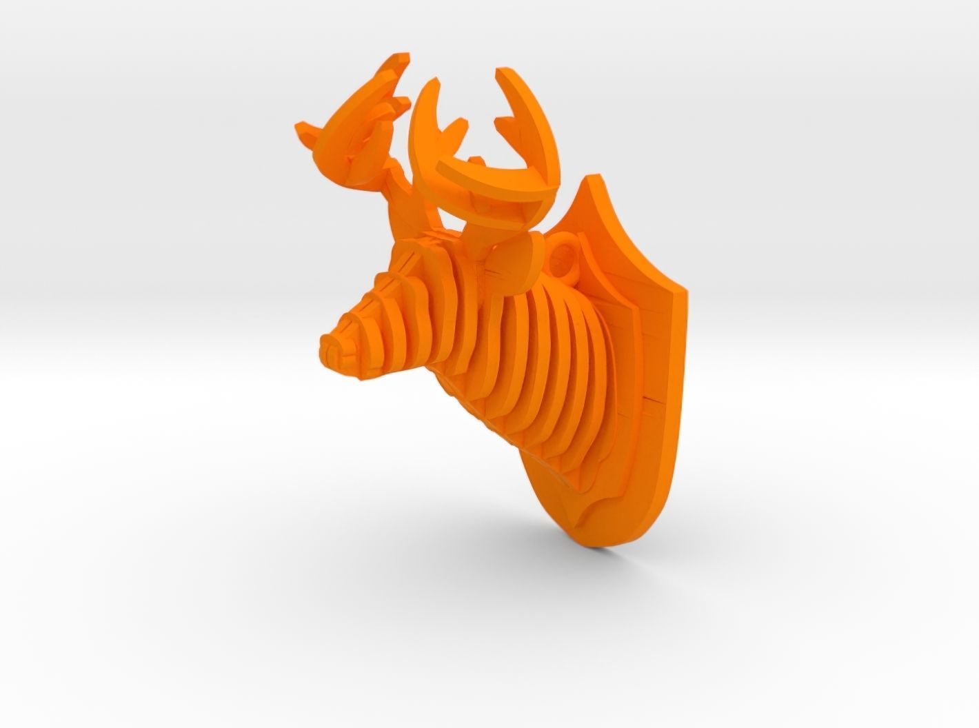  Deer Head Pendant 3D print model_34