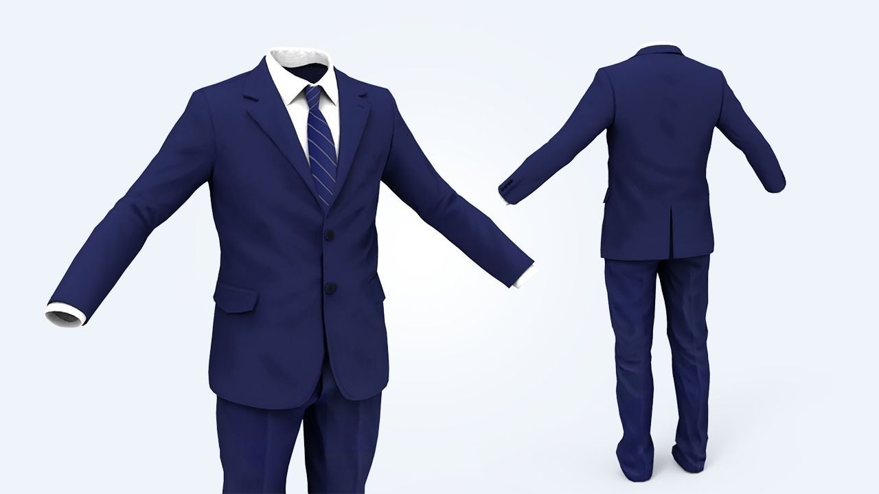 Business Suit Man Low-poly 3D model_52