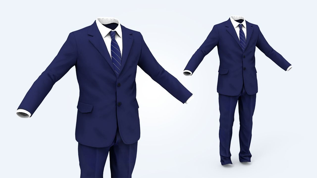 Business Suit Man Low-poly 3D model_51