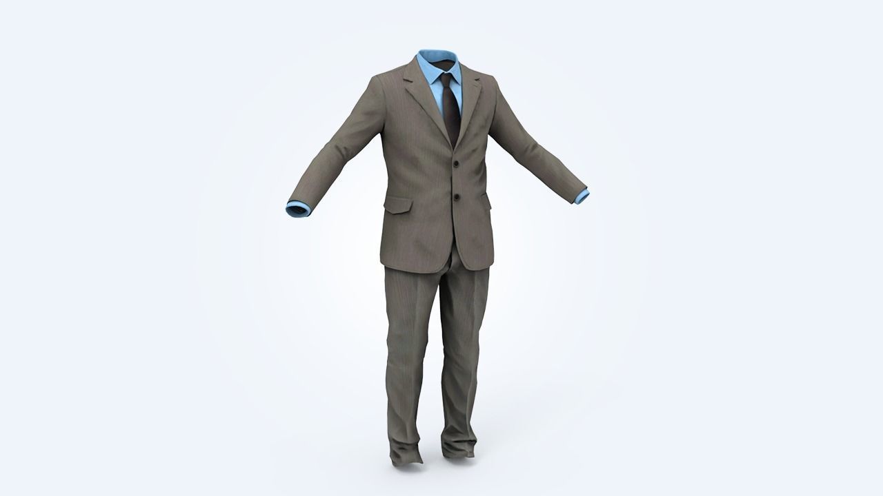 Business Suit Man Low-poly 3D model_35
