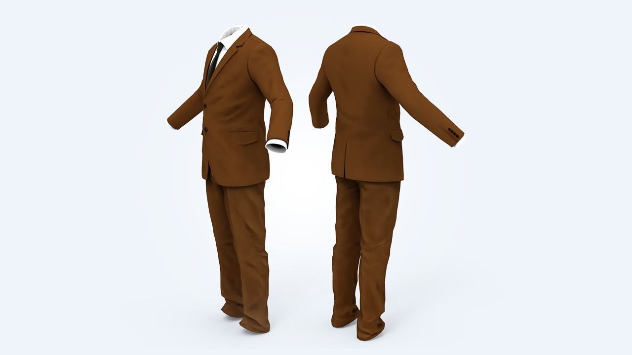 Business Suit Man Low-poly 3D model_42