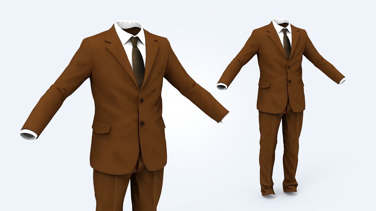 Business Suit Man Low-poly 3D model_36
