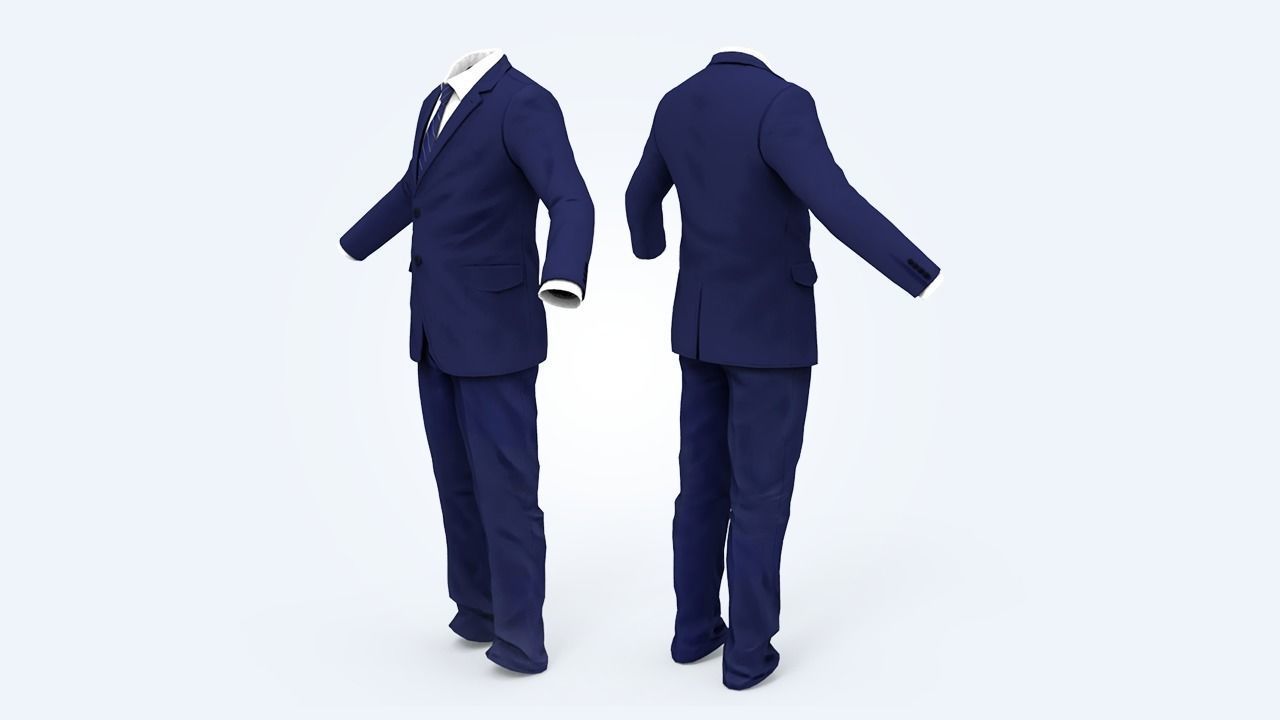 Business Suit Man Low-poly 3D model_50