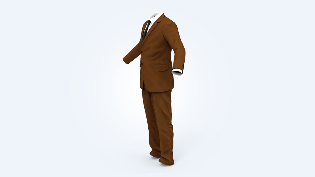 Business Suit Man Low-poly 3D model_46