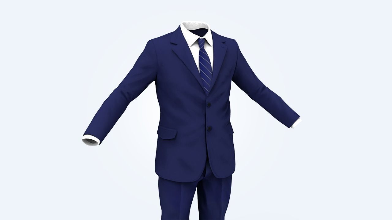Business Suit Man Low-poly 3D model_57