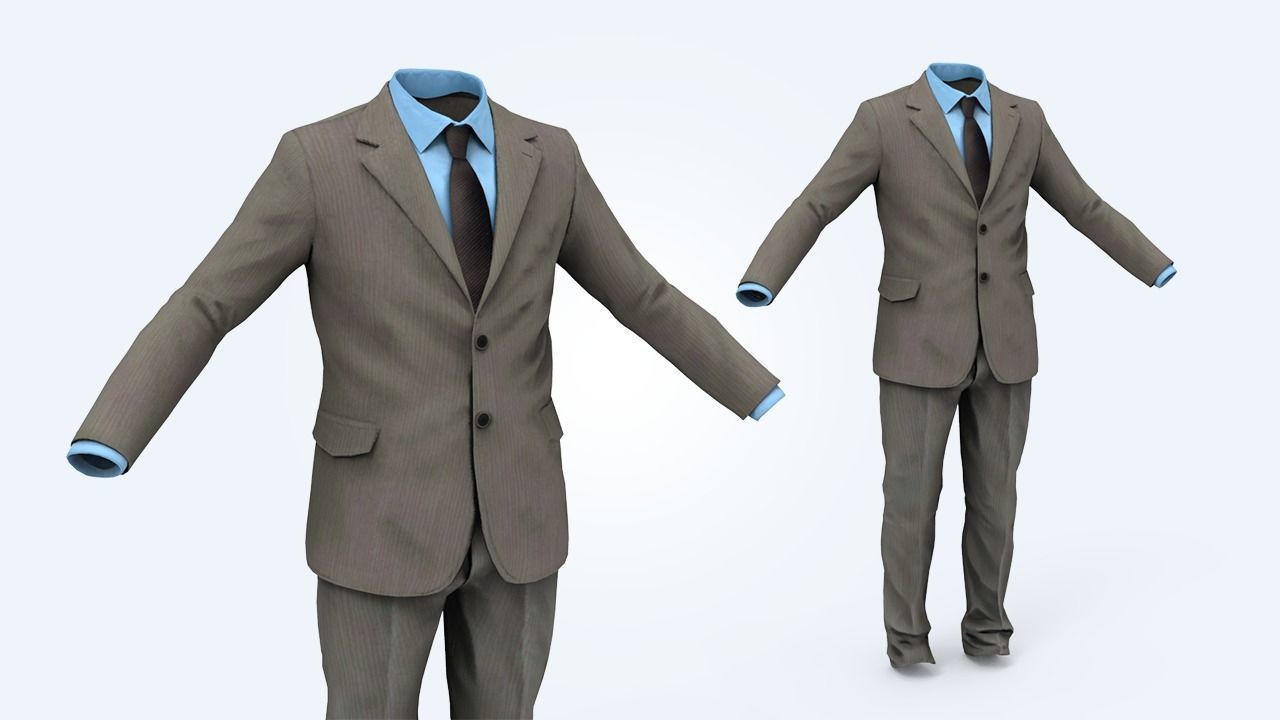 Business Suit Man Low-poly 3D model_33