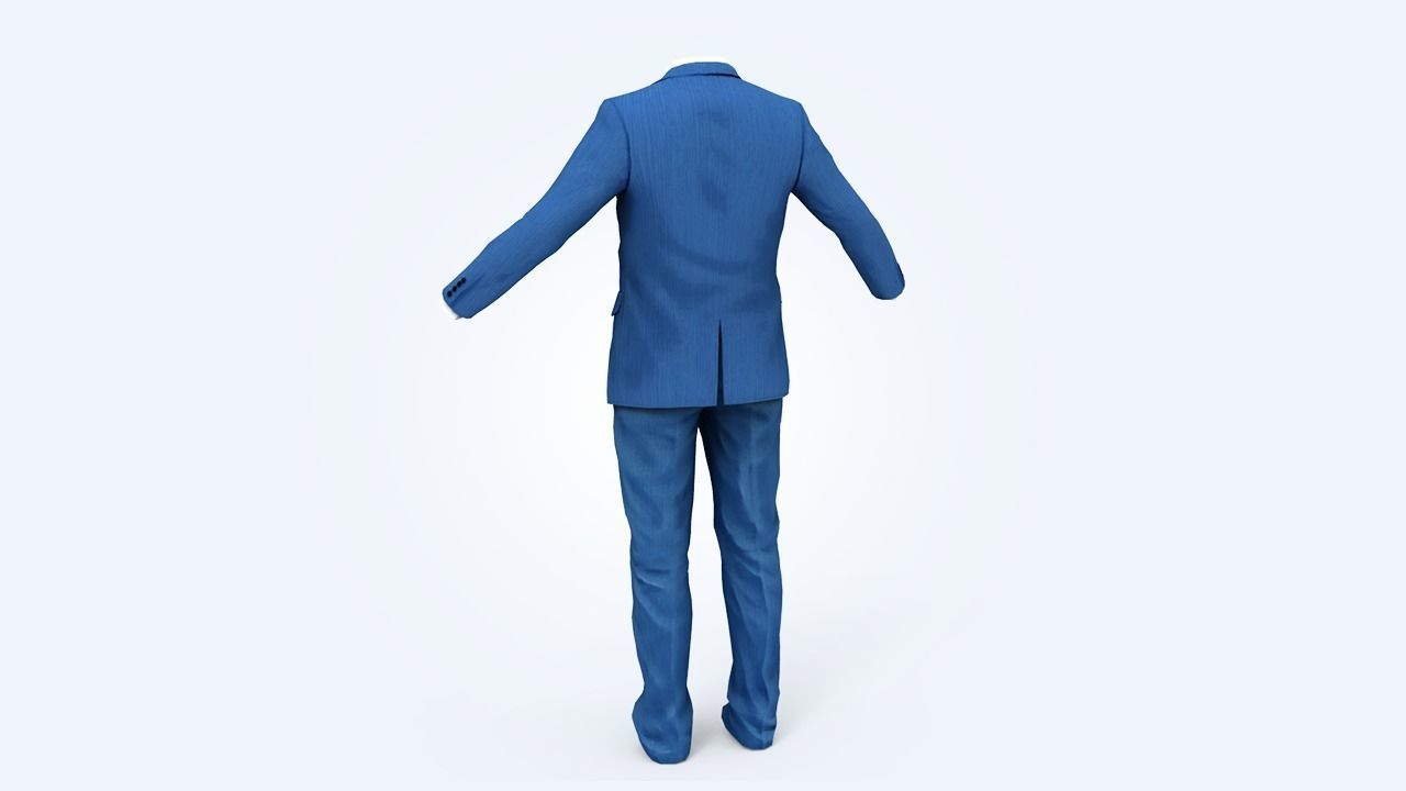 Business Suit Man Low-poly 3D model_12
