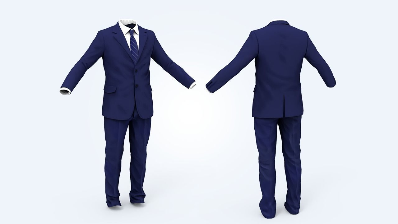Business Suit Man Low-poly 3D model_54