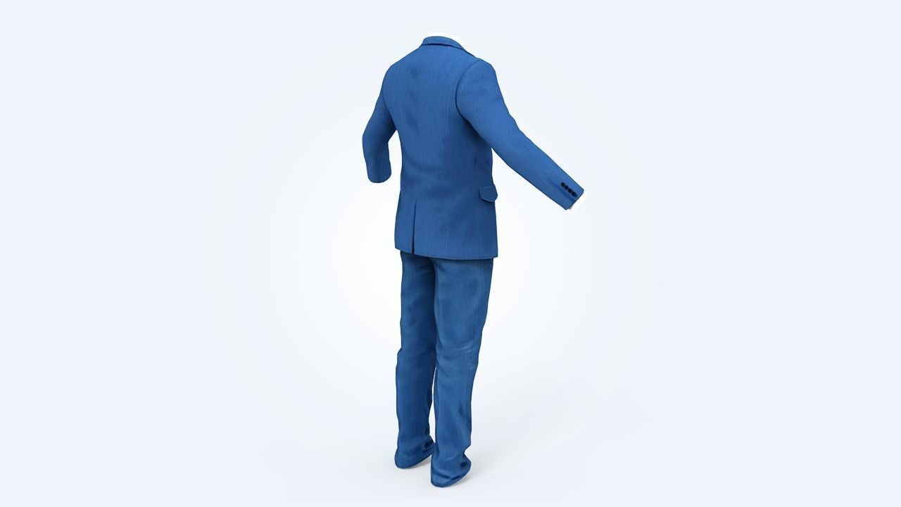 Business Suit Man Low-poly 3D model_9