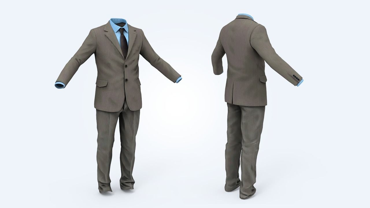 Business Suit Man Low-poly 3D model_26