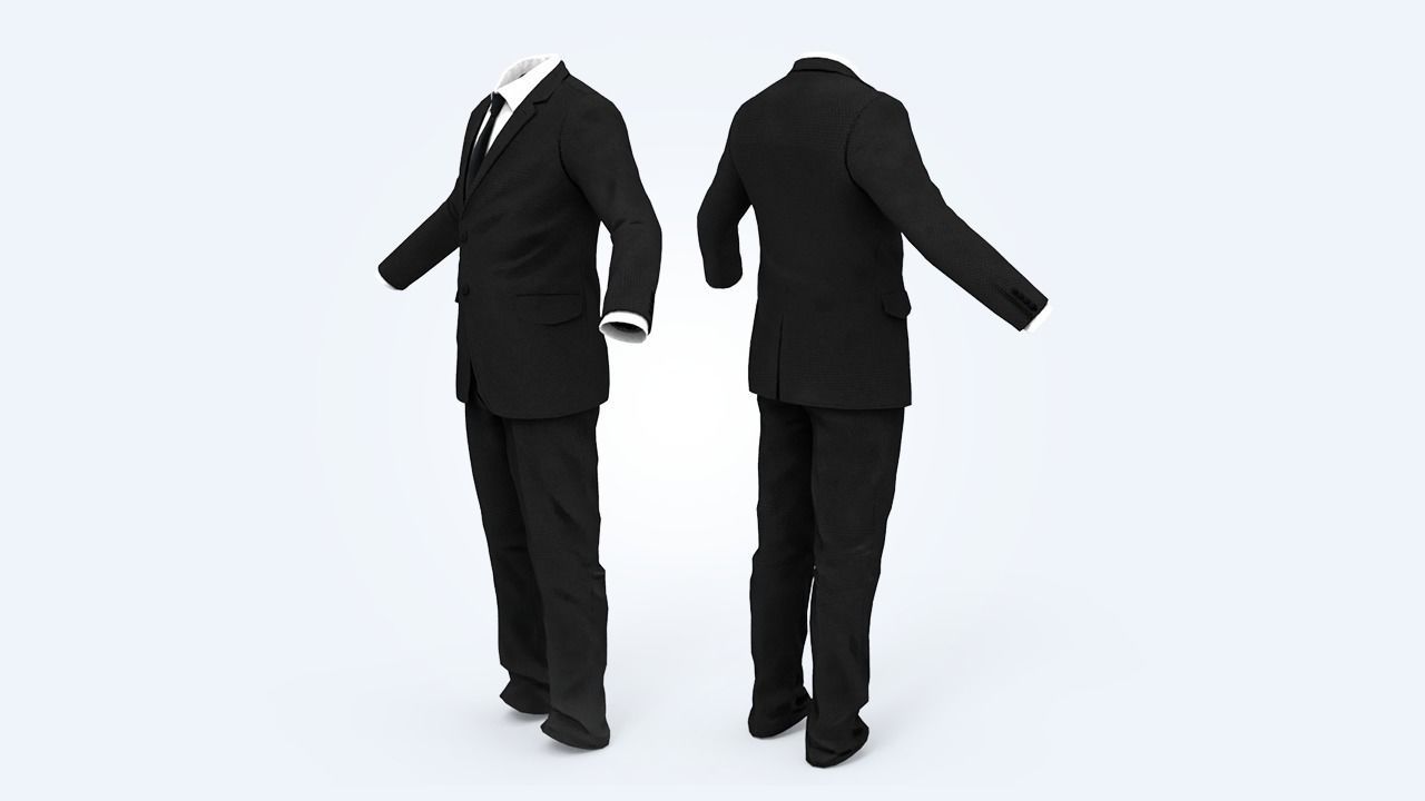 Business Suit Man Low-poly 3D model_15