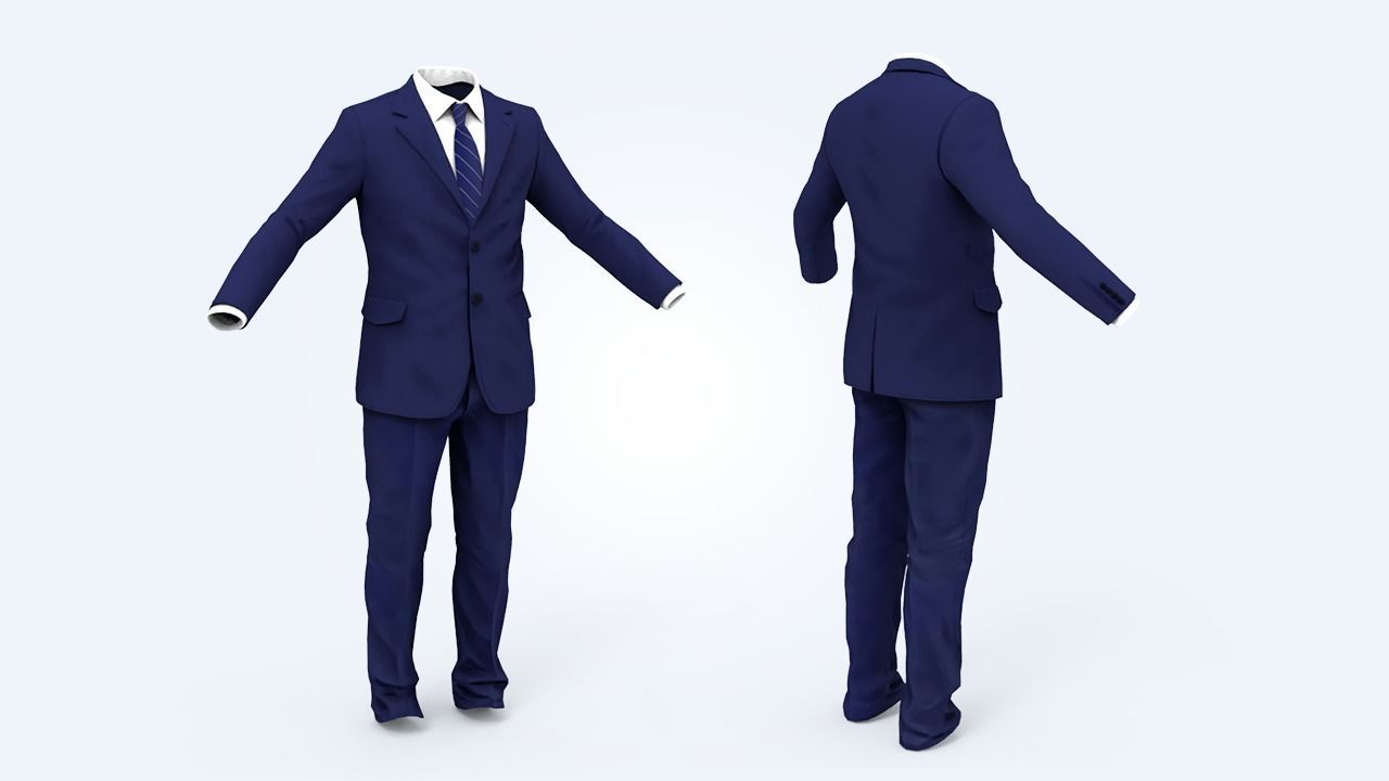 Business Suit Man Low-poly 3D model_55