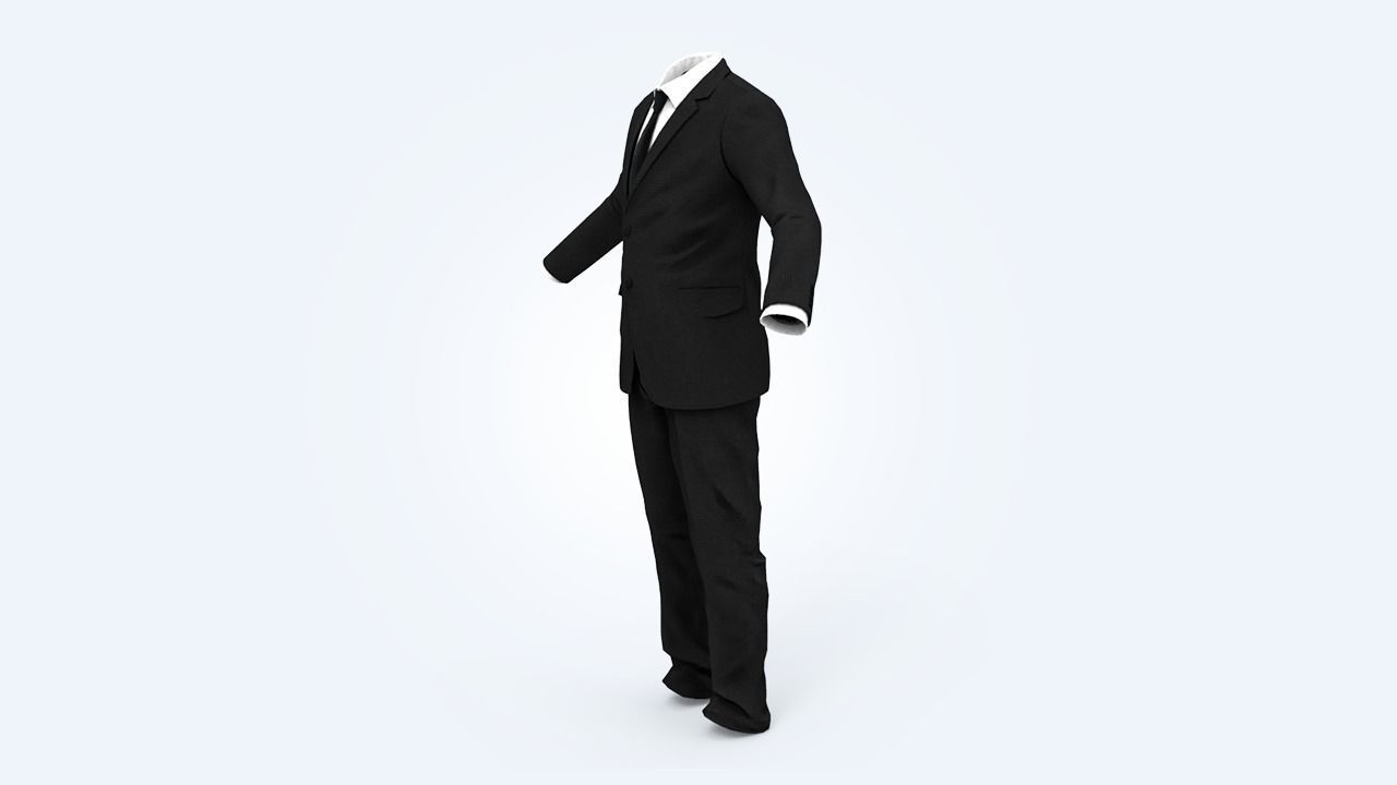 Business Suit Man Low-poly 3D model_22