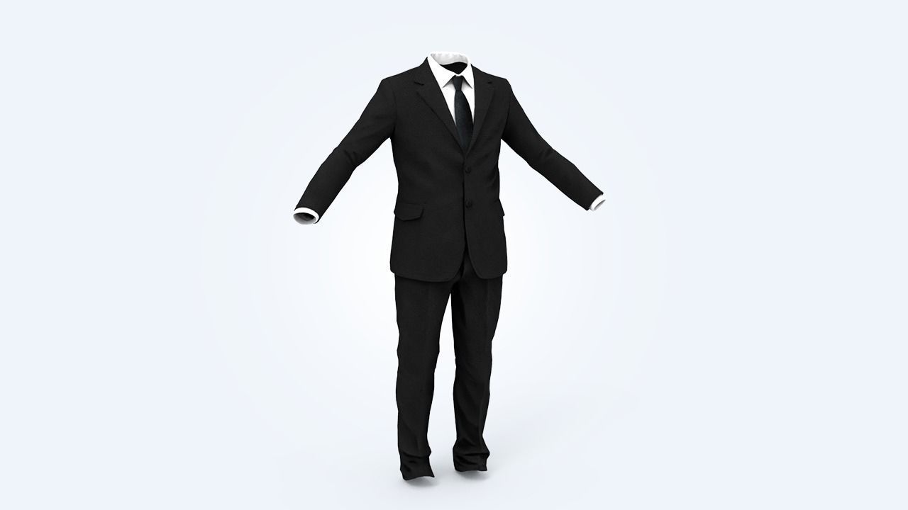 Business Suit Man Low-poly 3D model_24