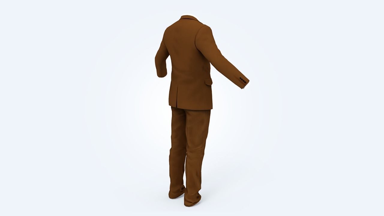 Business Suit Man Low-poly 3D model_45