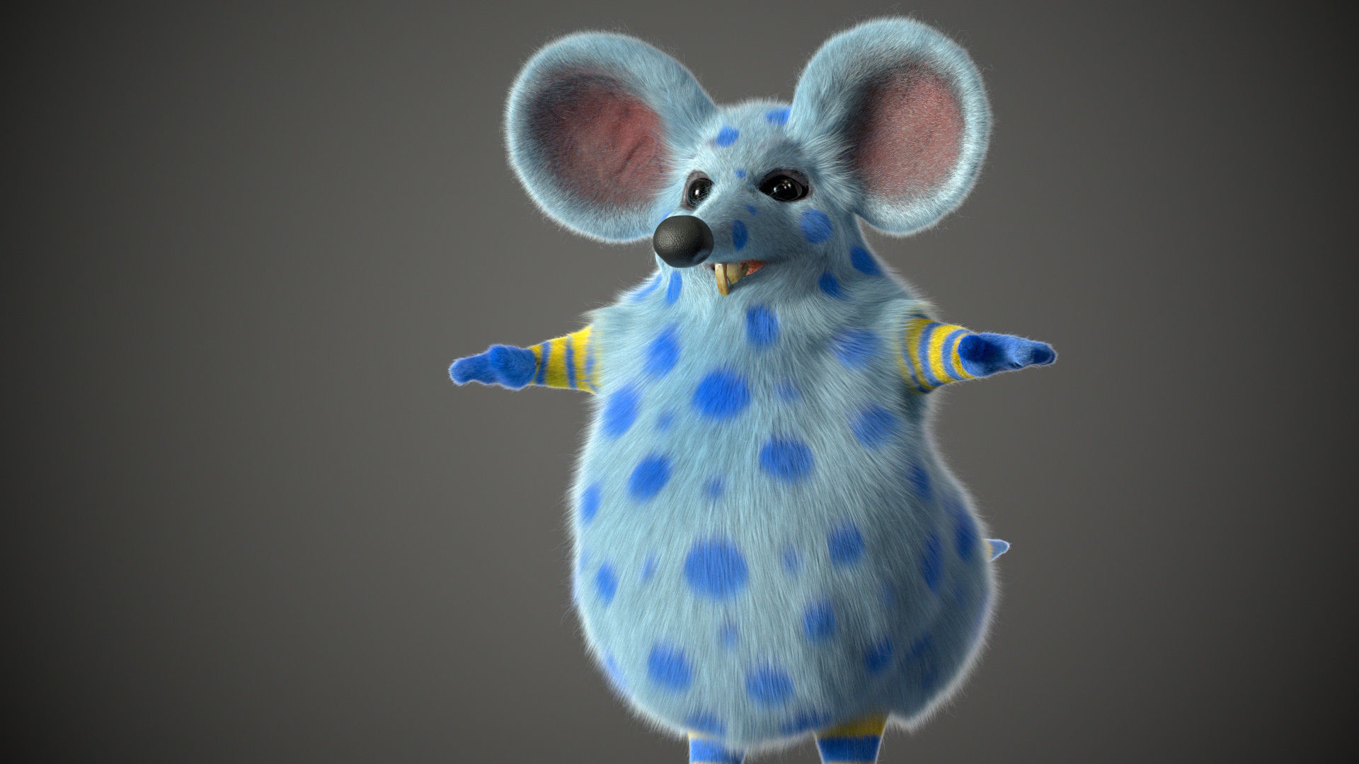 Xgen cartoon rat character project with all files redshift 3D model_18