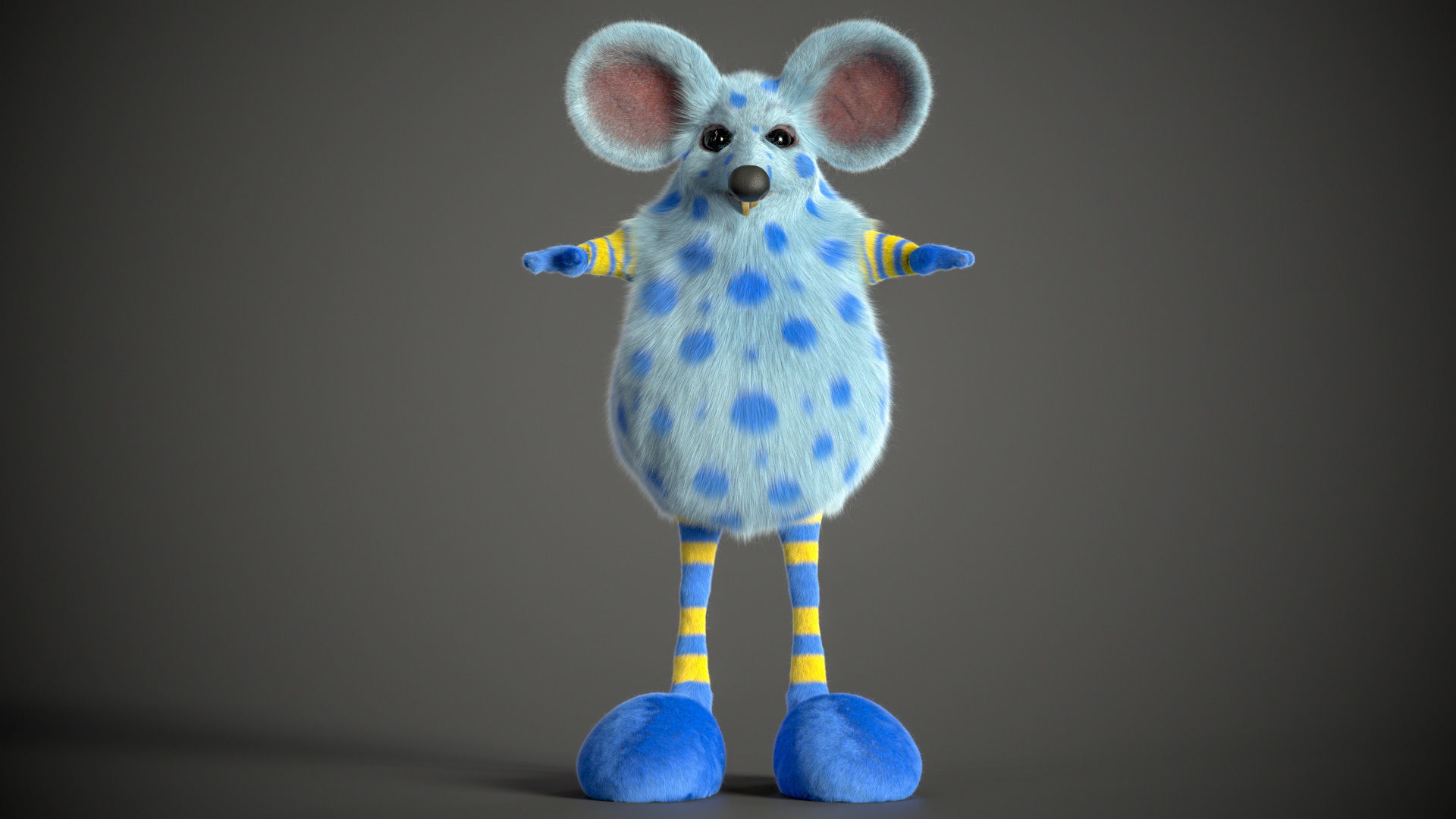 Xgen cartoon rat character project with all files redshift 3D model_36