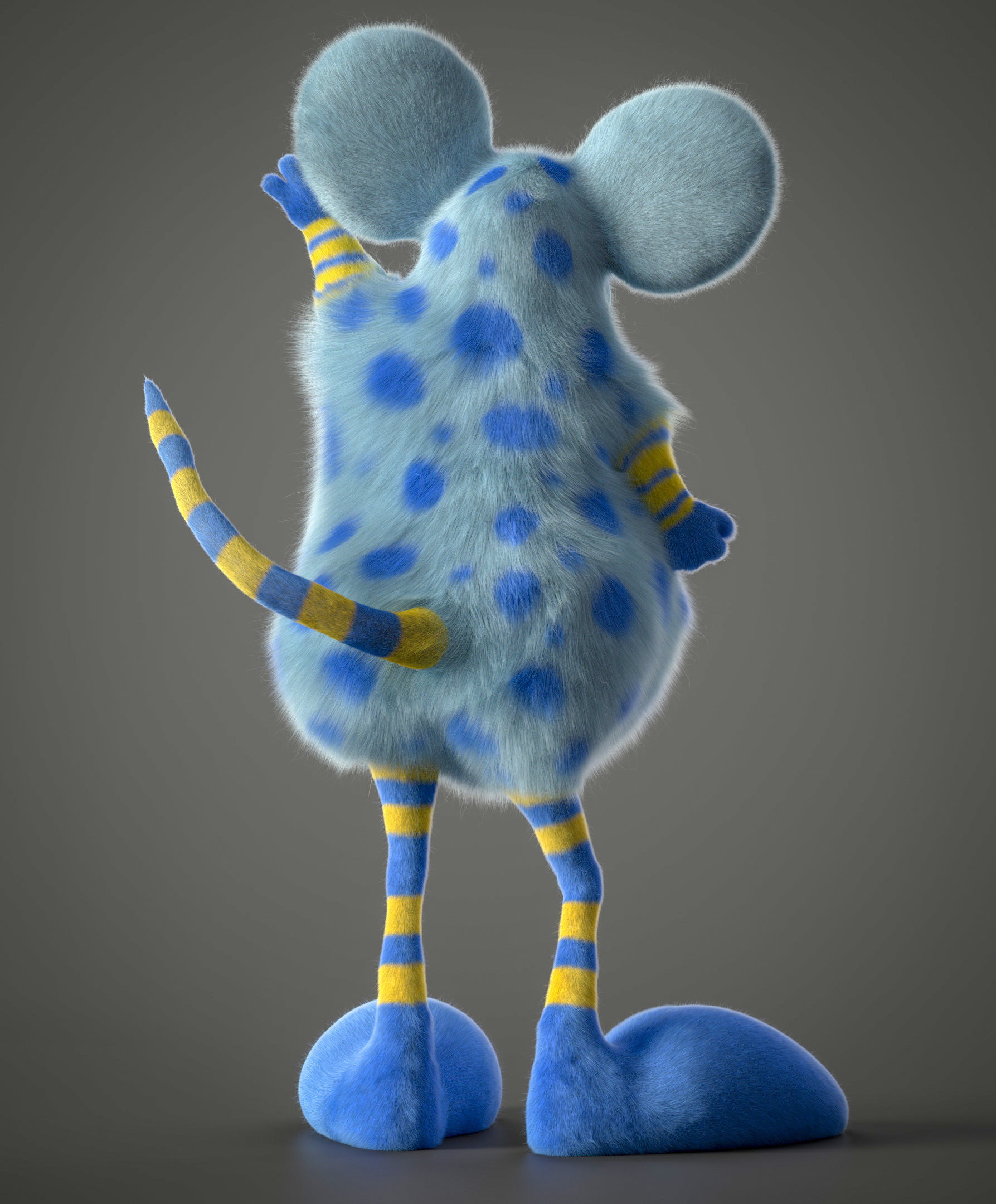 Xgen cartoon rat character project with all files redshift 3D model_3