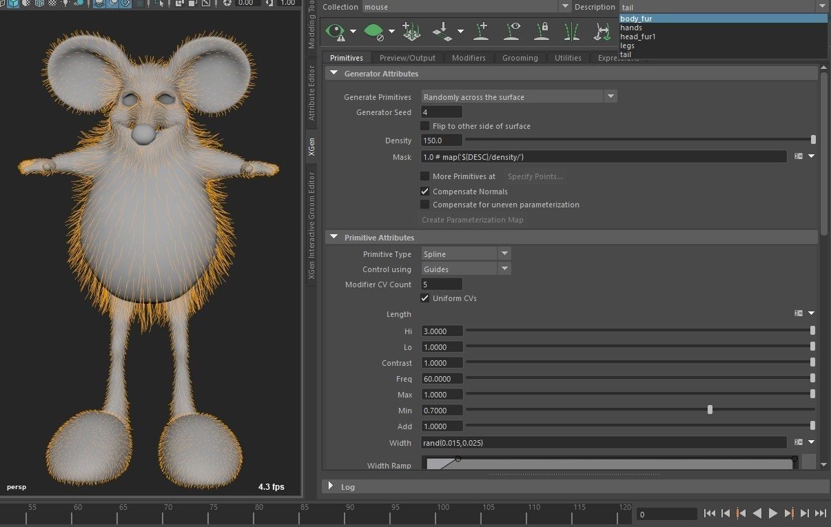 Xgen cartoon rat character project with all files redshift 3D model_6