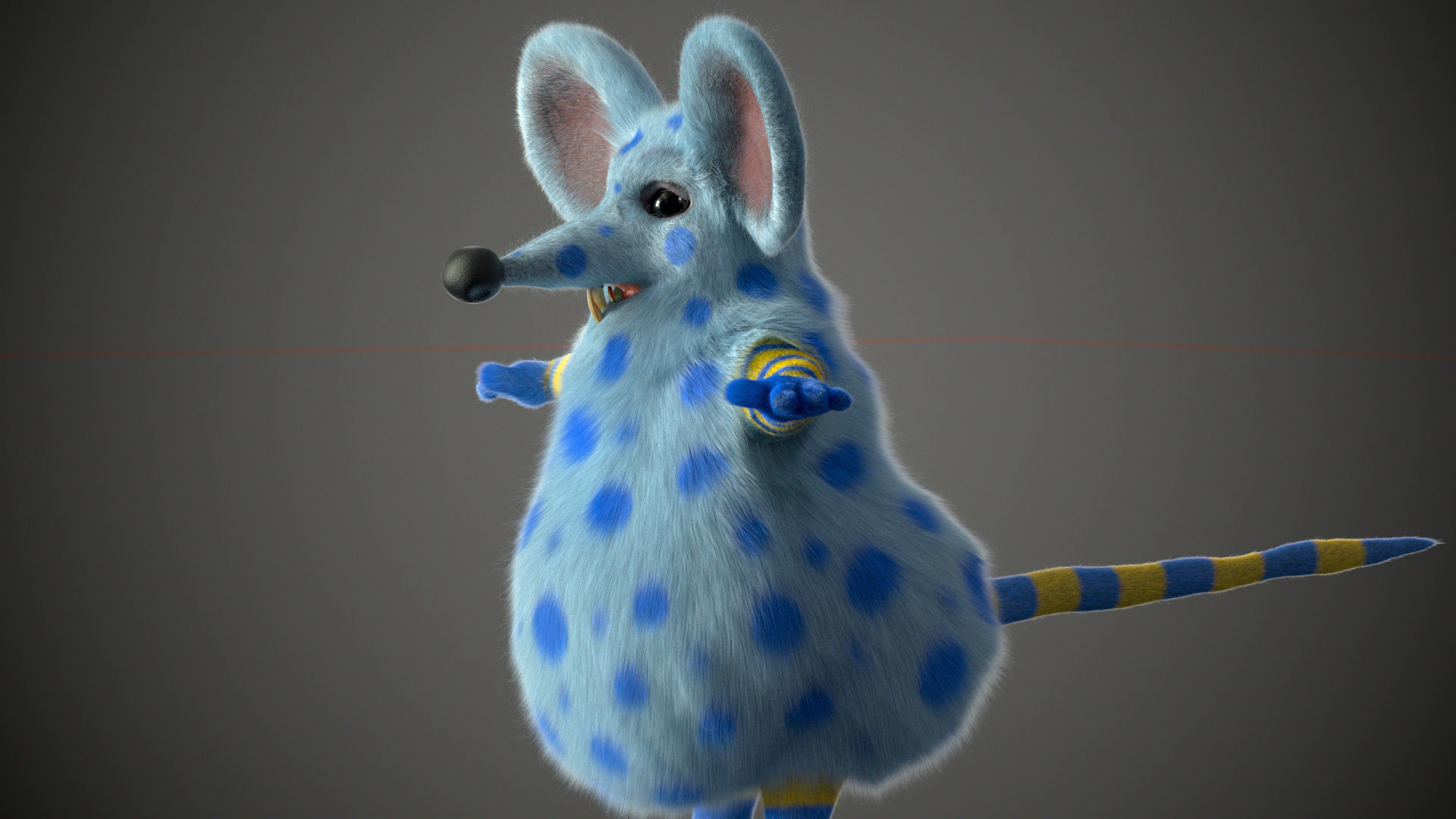Xgen cartoon rat character project with all files redshift 3D model_21