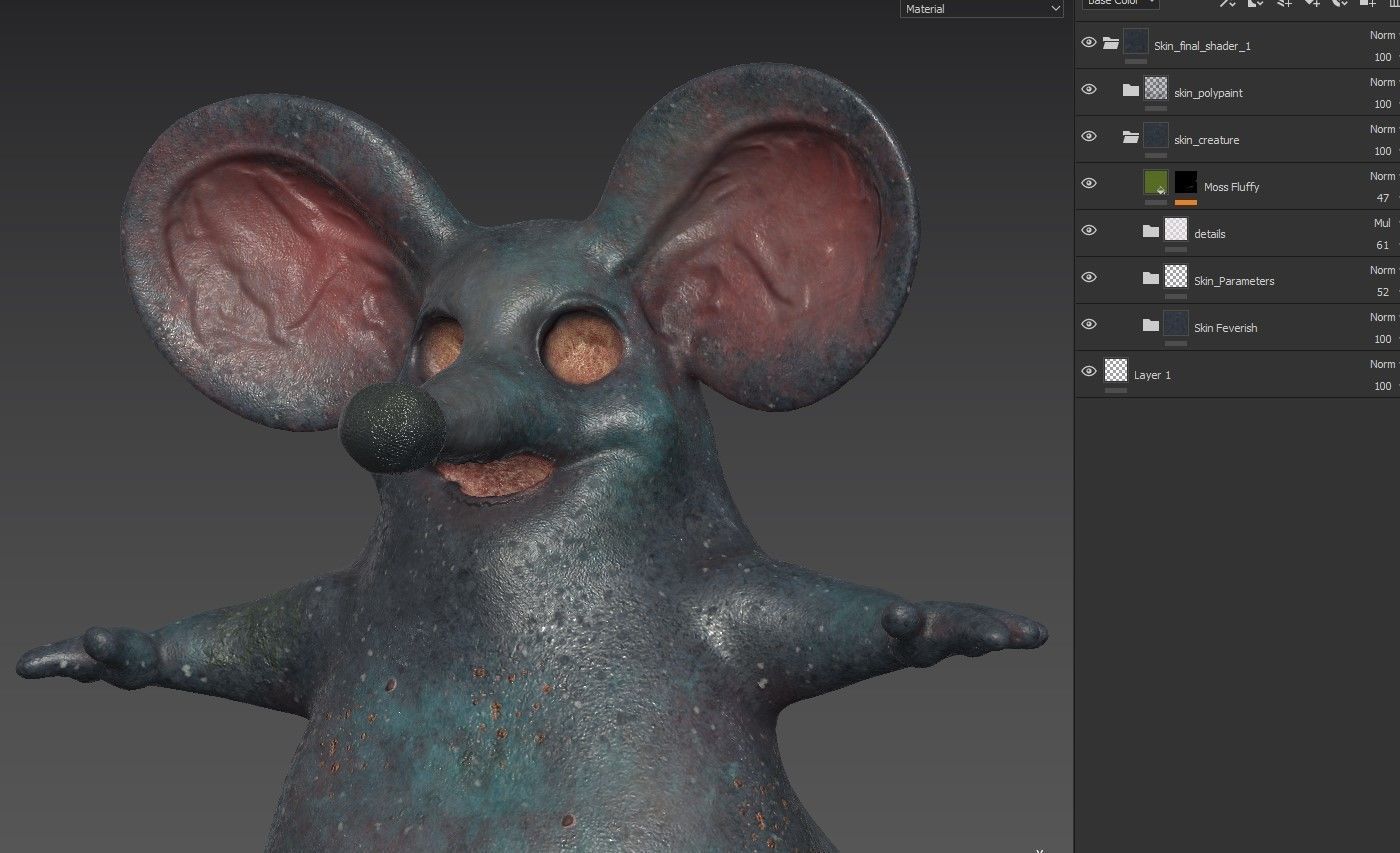Xgen cartoon rat character project with all files redshift 3D model_16