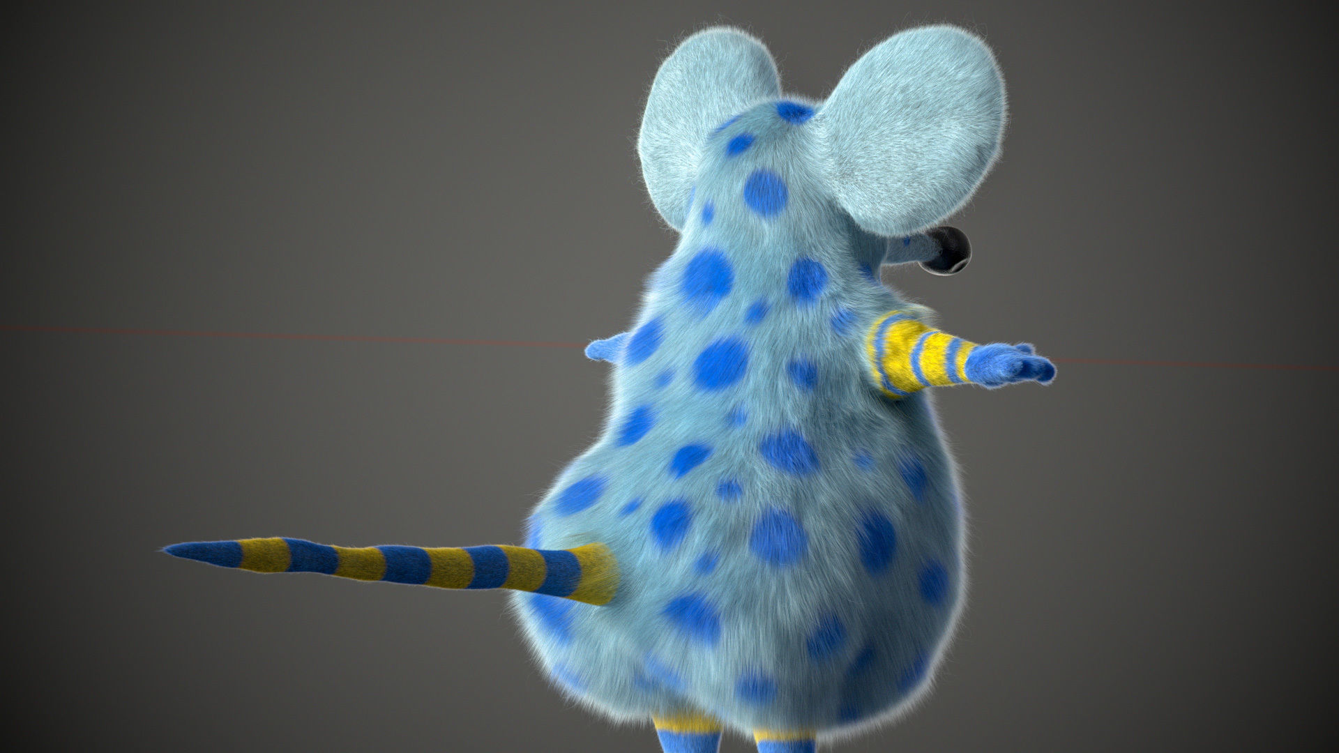 Xgen cartoon rat character project with all files redshift 3D model_22