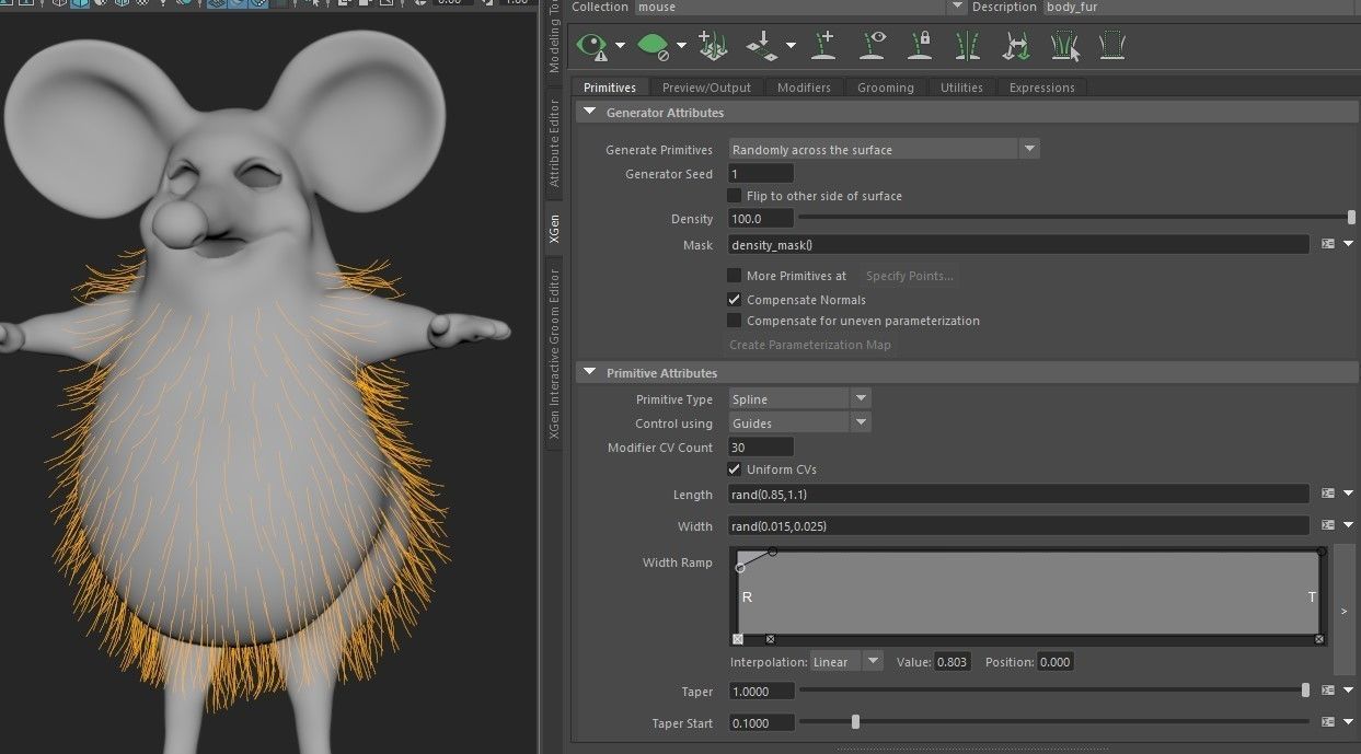 Xgen cartoon rat character project with all files redshift 3D model_4