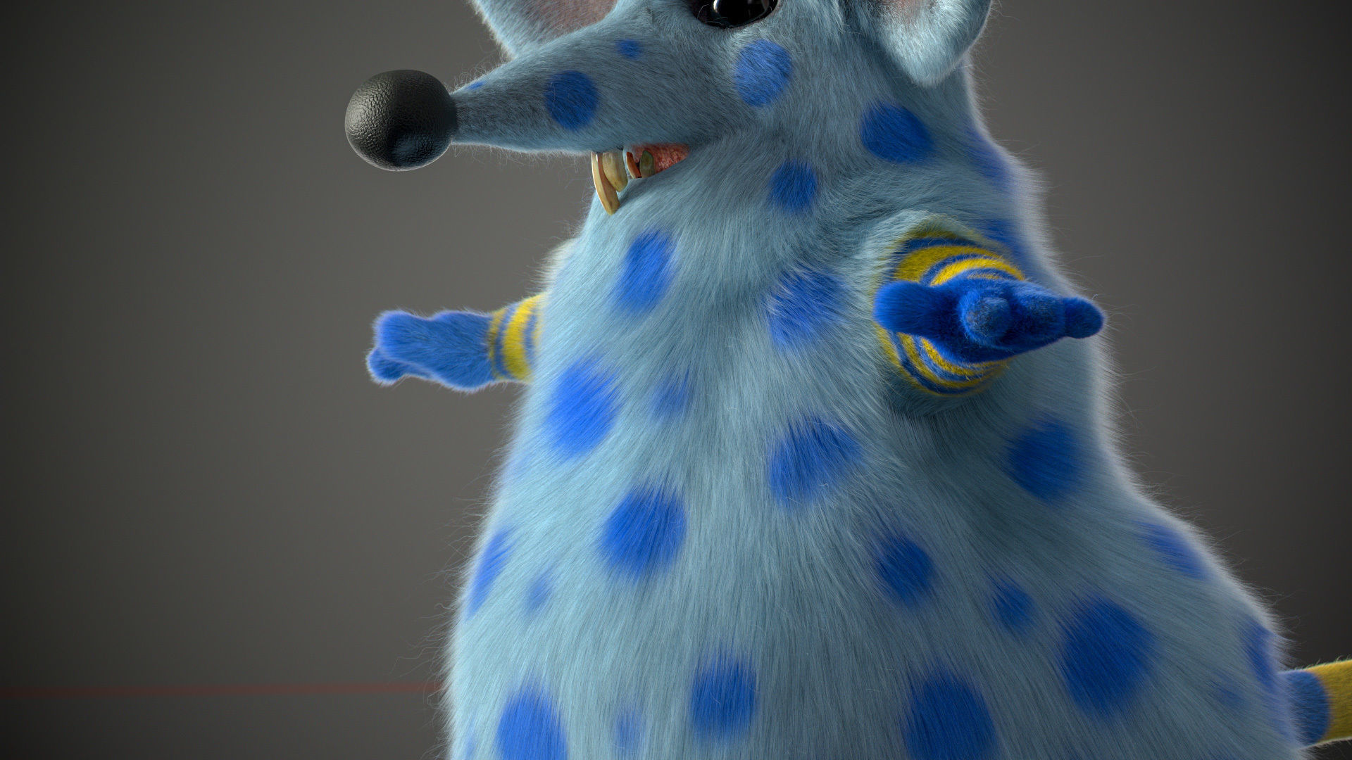 Xgen cartoon rat character project with all files redshift 3D model_19