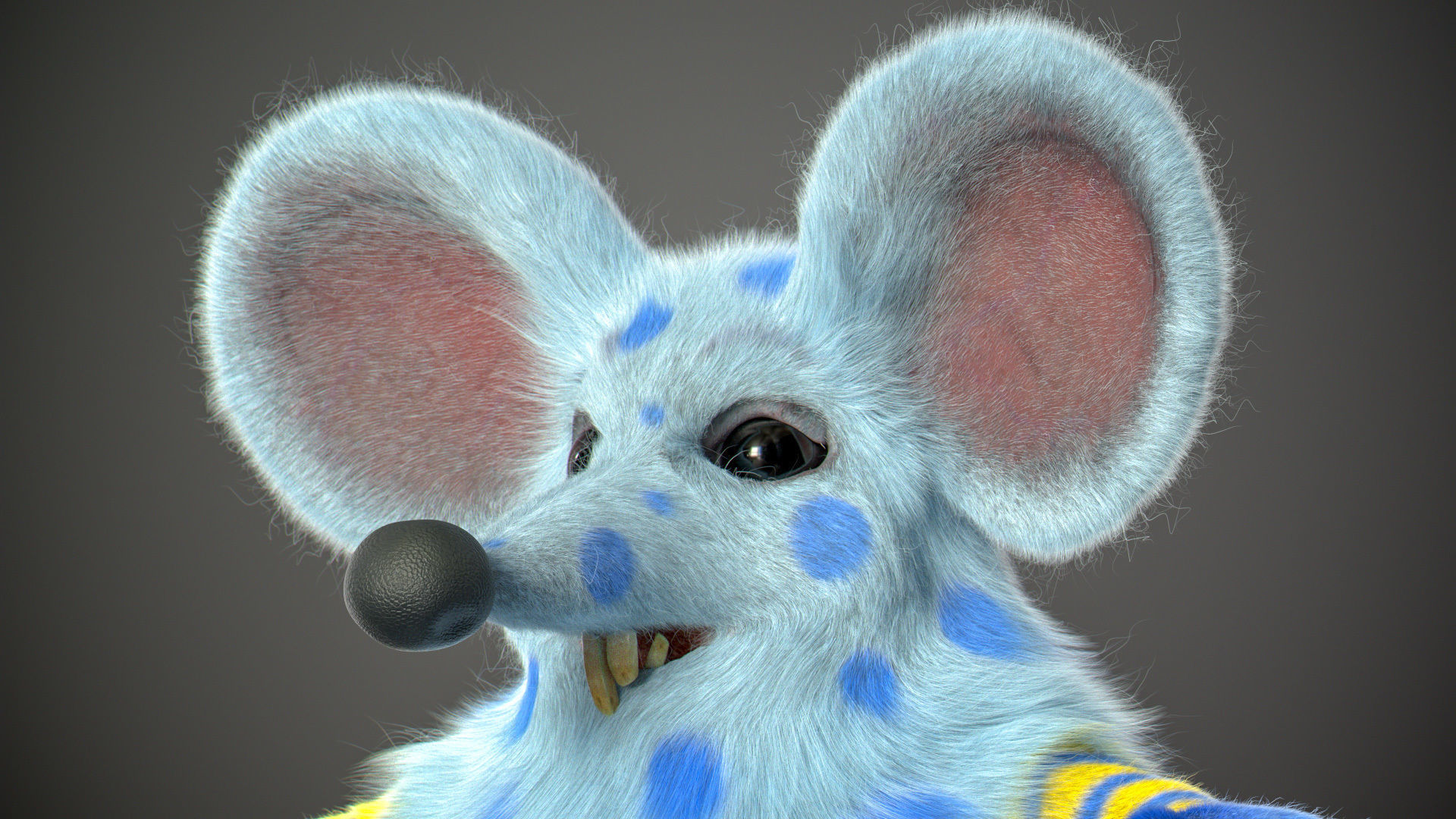 Xgen cartoon rat character project with all files redshift 3D model_40