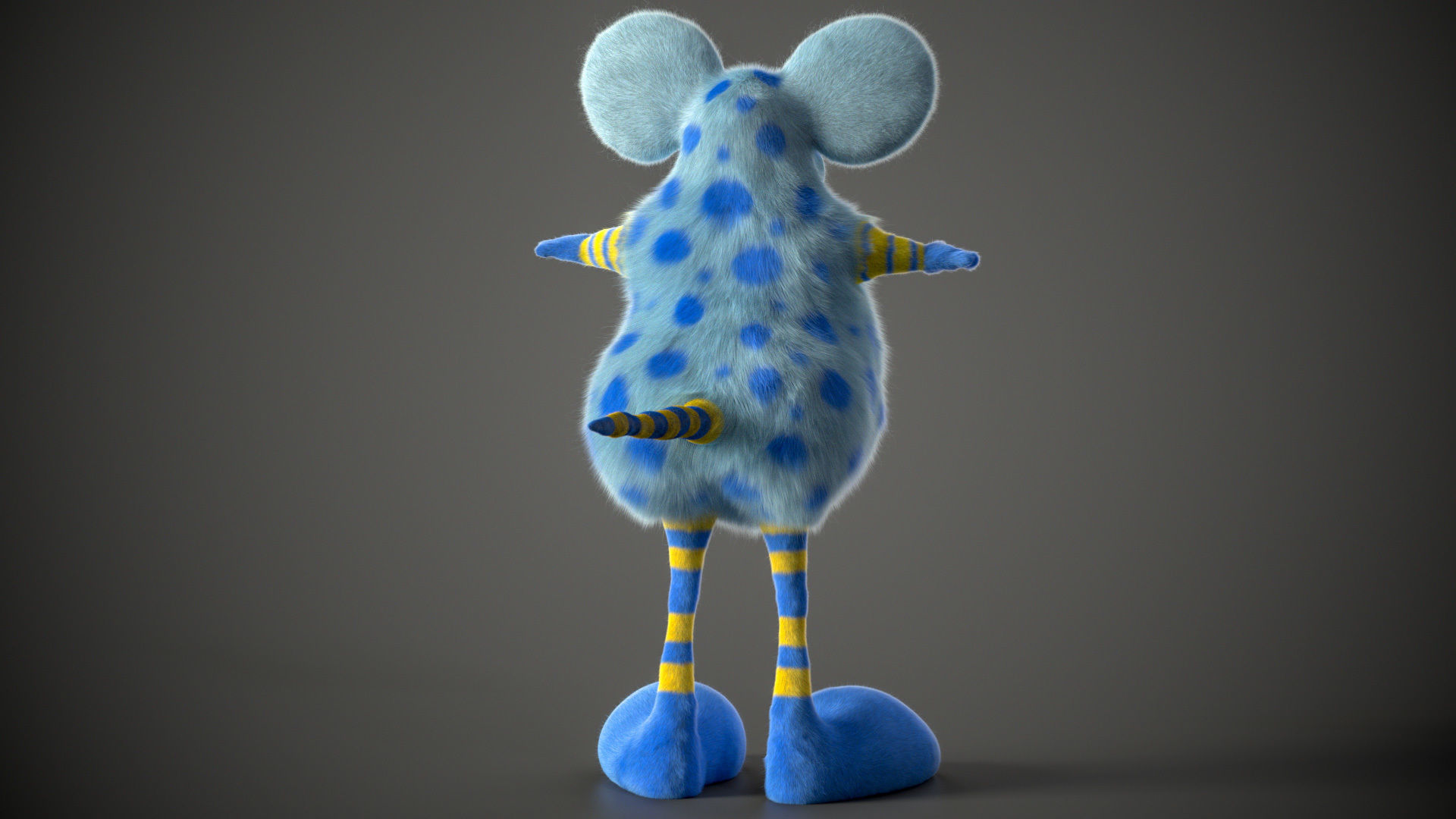 Xgen cartoon rat character project with all files redshift 3D model_38