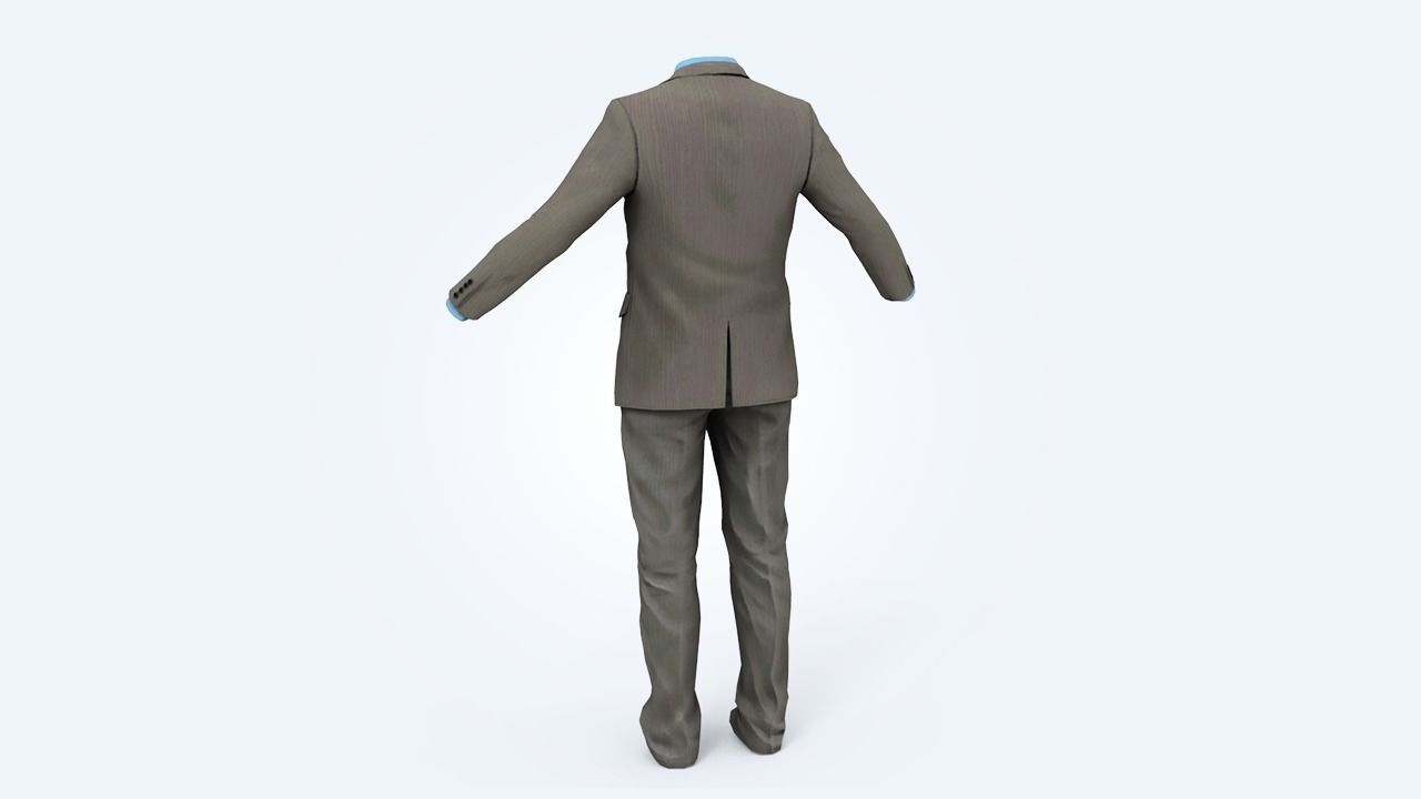 Business Suit Man Low-poly 3D model_11