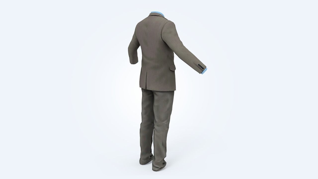 Business Suit Man Low-poly 3D model_8
