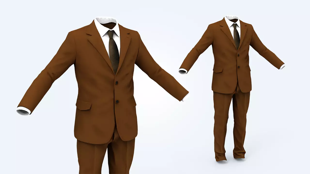 Business Suit Man Low-poly 3D model