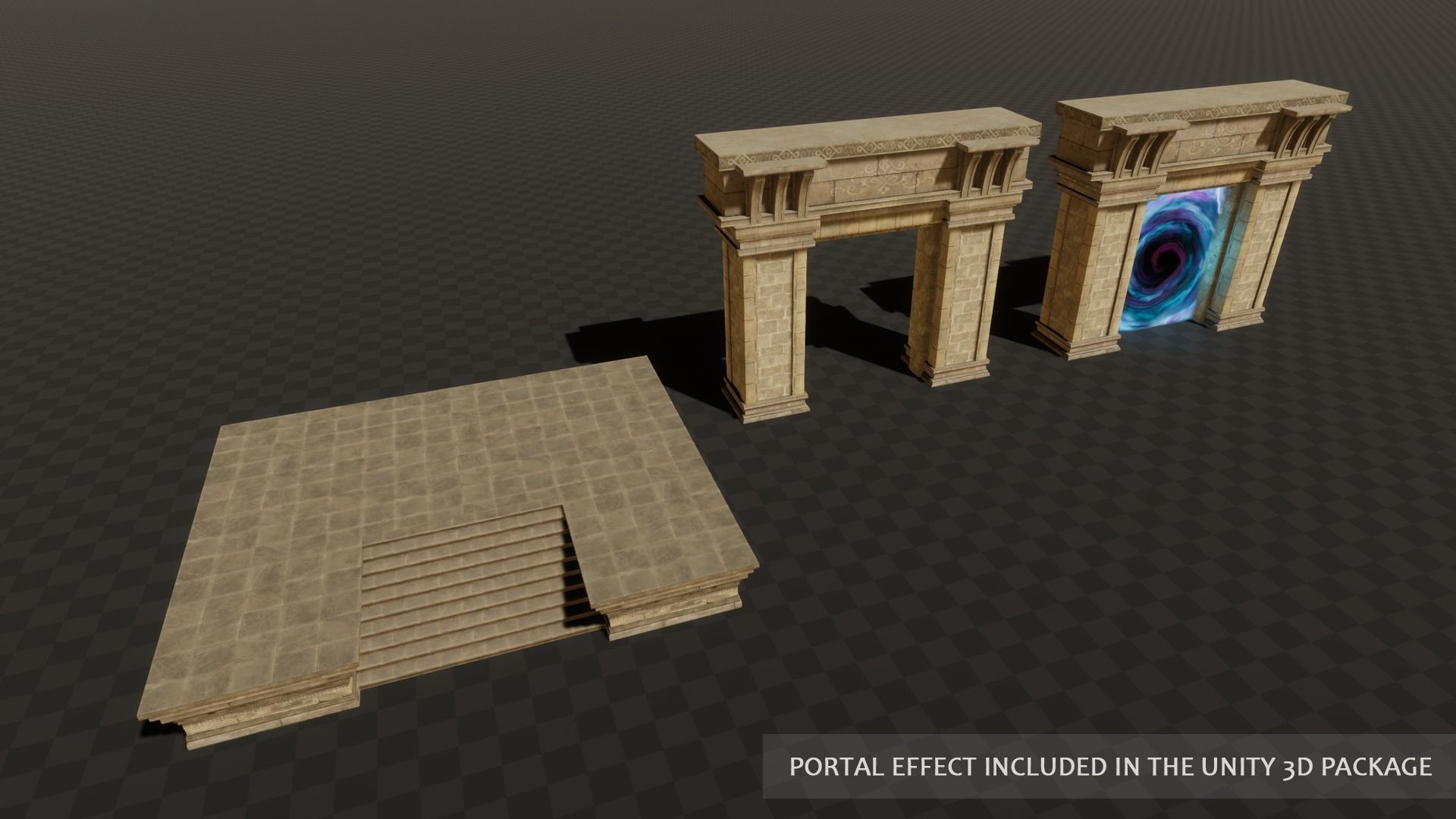 Fantasy Stone Portal - Game Props Low-poly 3D model_4