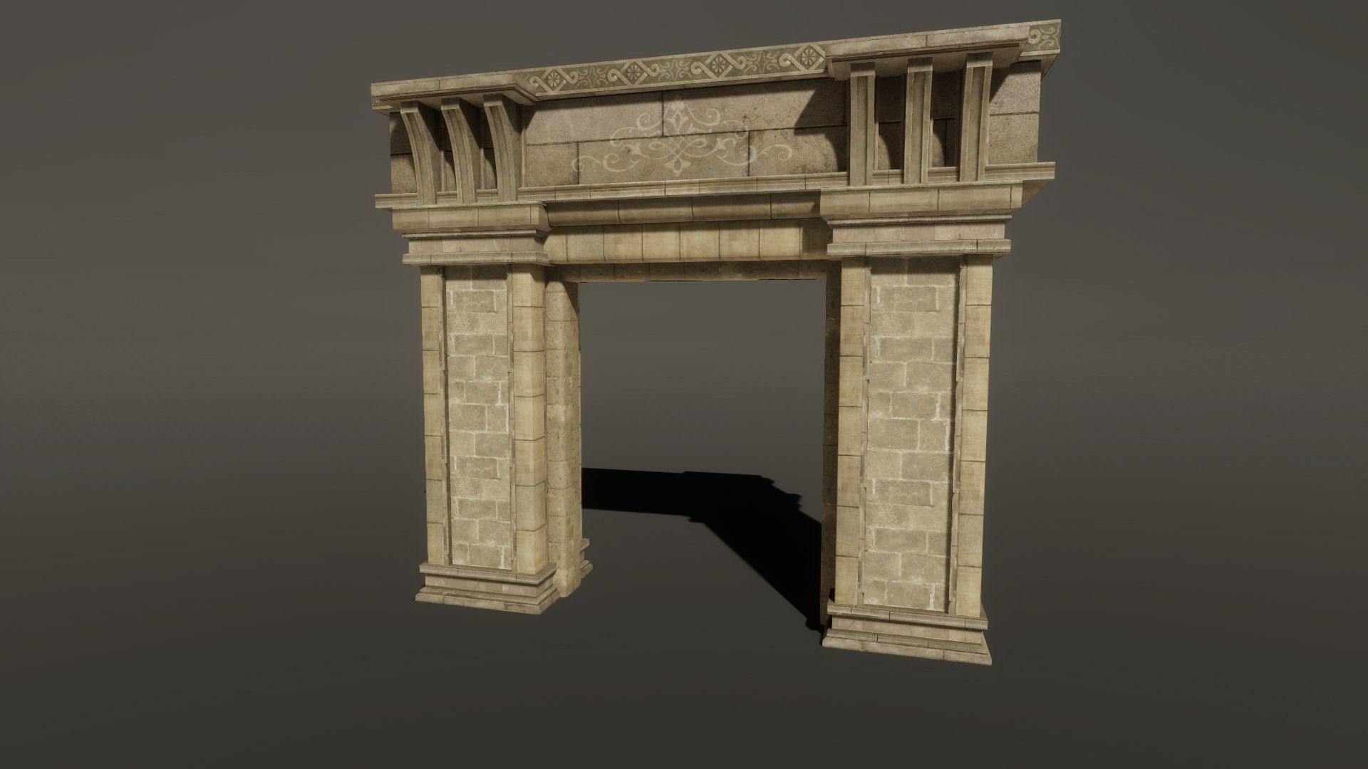 Fantasy Stone Portal - Game Props Low-poly 3D model_1