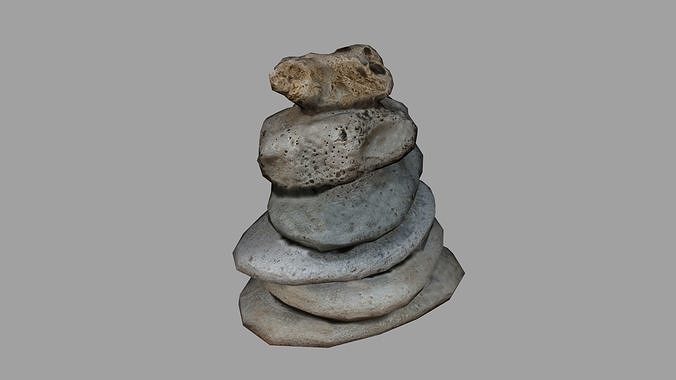 Zen Stones Low Poly Model Free low-poly 3D model